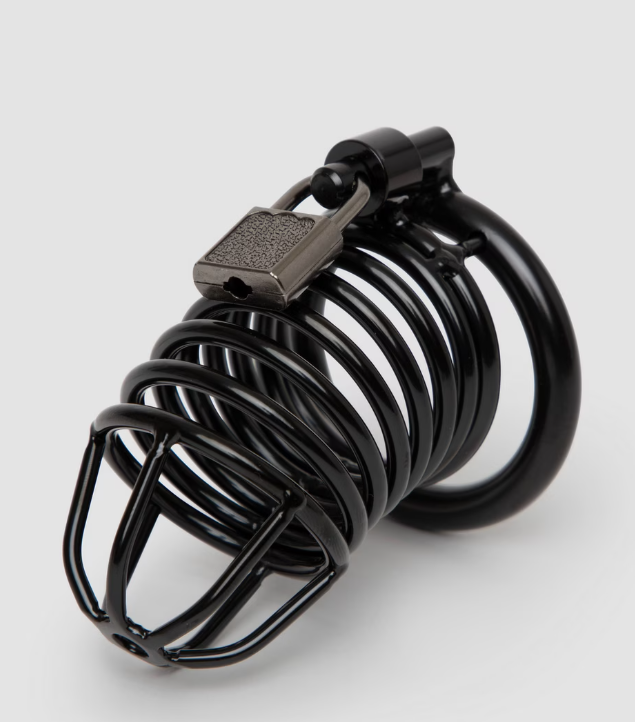 DOMINIX Deluxe 4.5 inch metal chastity cage for experienced wearers