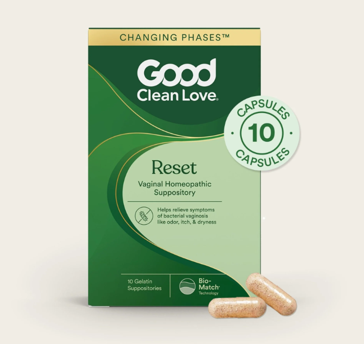 Reset Homeopathic Vaginal Suppository for vaginal health and to help with vaginal odor