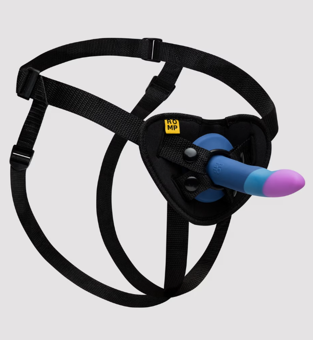 ROMP Piccolo Pegging Strap-On Kit with colorful dildo