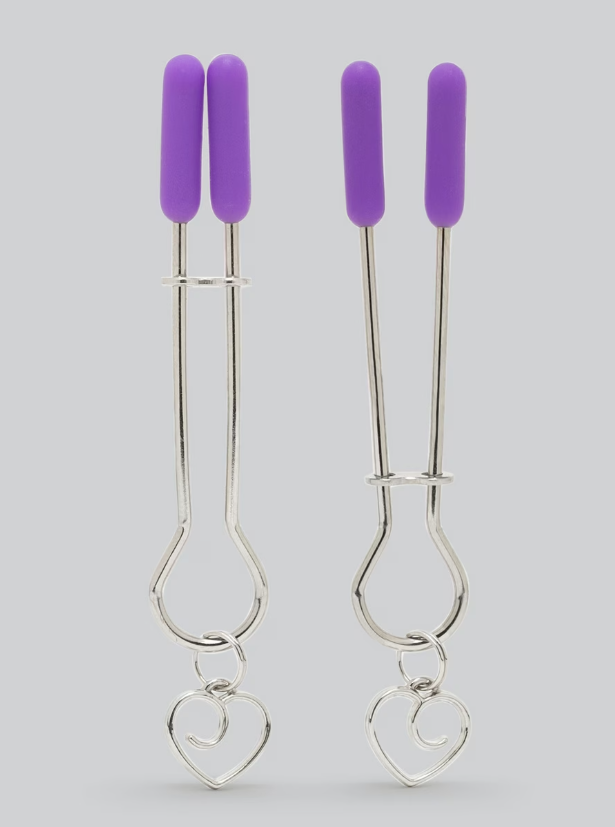 Lovehoney Tease Me adjustable nipple clamps in purple